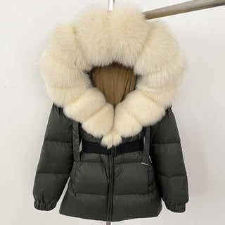 Luxury Puffer Jacket with Removable Premium Fur Collar – High-Quality Winter Coat