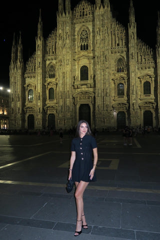 Classic Short Sleeve Polo Button-Up Knitted Mini Dress