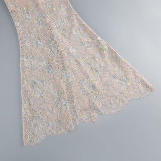 Elegant Black Lace Strapless Corset Long Dress with Sheer Fishtail Skirt and Matching Opera Gloves