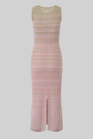 Zigzag Knit Sleeveless Midi Dress