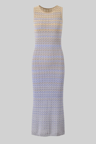Zigzag Knit Sleeveless Midi Dress