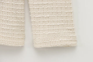 Elegant Bow Cardigan & Flared Pants Set