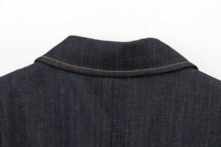 3-Piece Denim Suit – Fitted Blazer, Corset Top & wide-leg pants