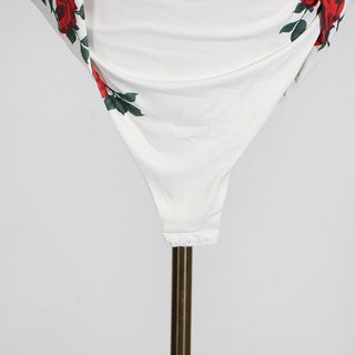 Strapless Bodycon Floral Print Draped Mini Dress