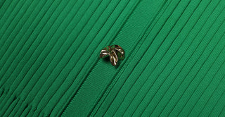 Knitted Button-Up Polo Collar Long Midi Dress – Short Sleeve