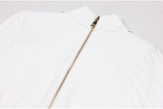 Classic Short Sleeve Polo Button-Up Knitted Mini Dress