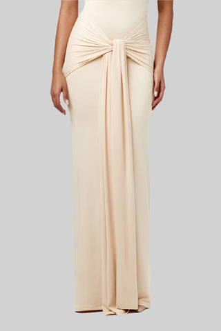 Sleeveless Bodycon Long Dress with Twist Front Detail