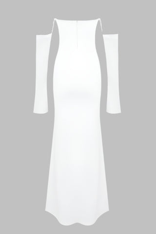 Elegant Mermaid Evening Long Dress with Draped Bust and Matching Gloves