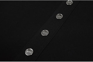 Pleated Hem Button-Down Knit Mini Dress – Short Sleeve