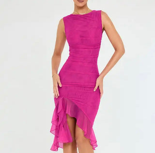 Robin Backless Rushes Midi dress