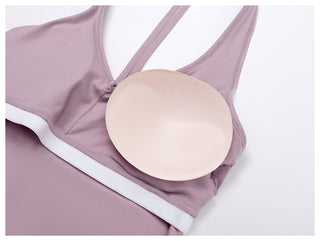 Sport Halter Neck Padded Crop Top with Wide Leg High Stretch Pants Set