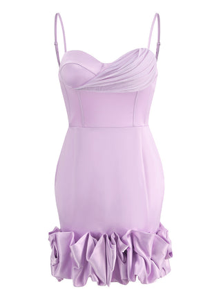 Melisa  Sleeveless Backless Satin Mini Dress