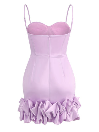 Melisa  Sleeveless Backless Satin Mini Dress