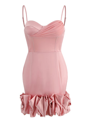 Melisa  Sleeveless Backless Satin Mini Dress