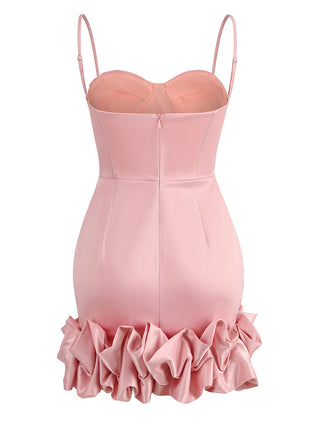 Melisa  Sleeveless Backless Satin Mini Dress