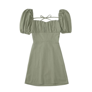 Sezra Linen Backless Mini Dress