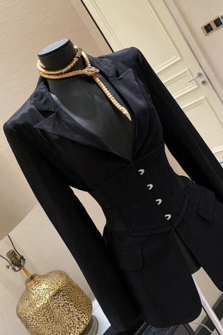 Belted Corset Blazer Cardigan