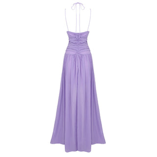 Light Purple Sleeveless Backless Long Dress