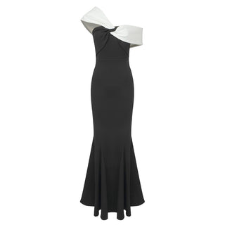 Monochrome Elegance Bandage Long Dress