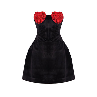 Velvet Heart Sparkle Strapless Mini Dress