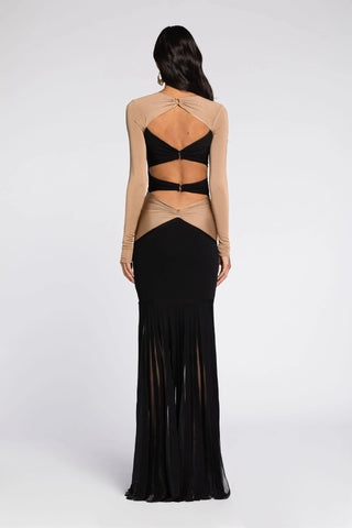 Luna Chic Backless Long Sleeve Long Dress