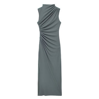 Chic High Neck Sleeveless Long Dress