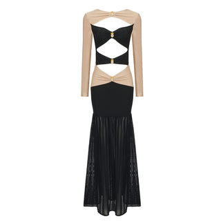Luna Chic Backless Long Sleeve Long Dress