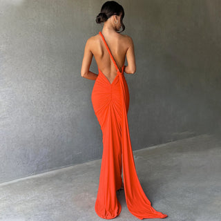 Brenna Off-Shoulder Backless Long Dress