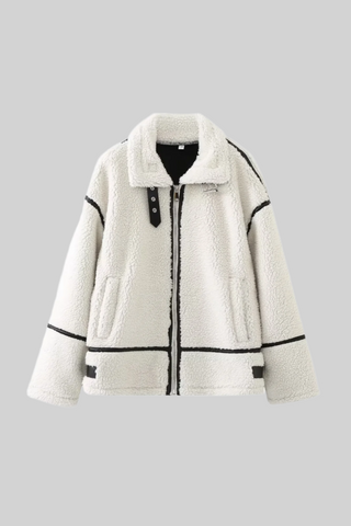 Faux Shearling Zip-Up Jacket
