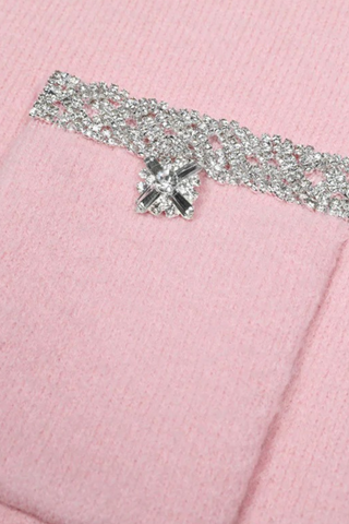 Long-Sleeve Knit Embellished Button-Up Cardigan