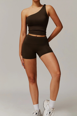 Padded One-Shoulder Sport Top