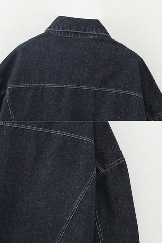 Oversized Cuffed Denim Jacket