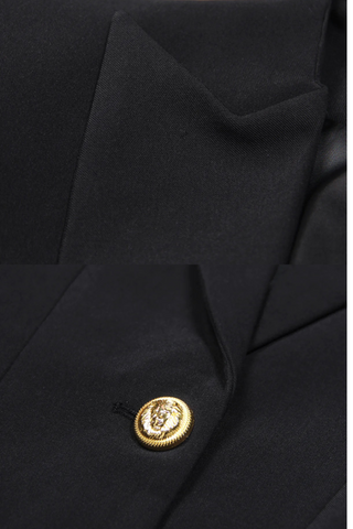 Classic Long Sleeve Blazer Dress – Fitted Crepe with Sharp Lapels