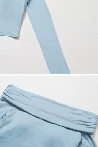 Padded Off-Shoulder Long-Sleeve Sport Top