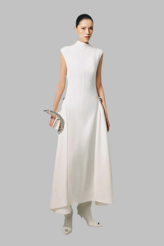 Elegant Sleeveless Asymmetrical Long Dress