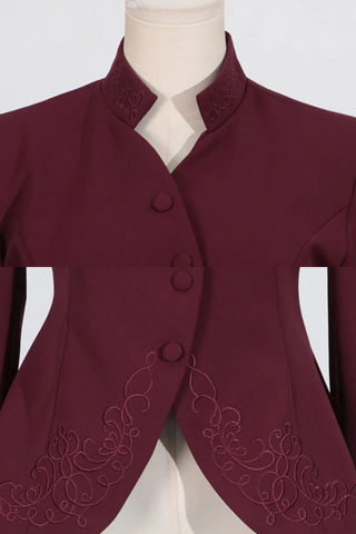 Elegant Tailored Blazer & Pleated Maxi Skirt Set