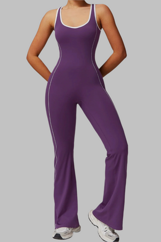 Sleeveless Open-Back Padded Sports Jumpsuit