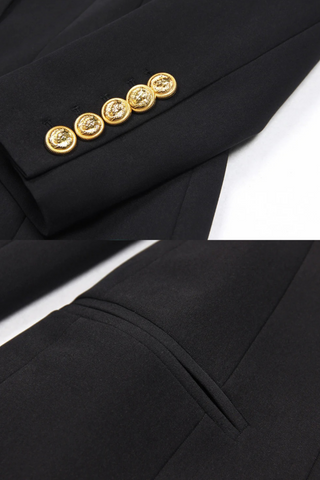 Classic Long Sleeve Blazer Dress – Fitted Crepe with Sharp Lapels