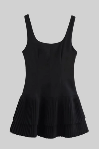 Sleeveless Pleated Mini Dress with Matching Shorts