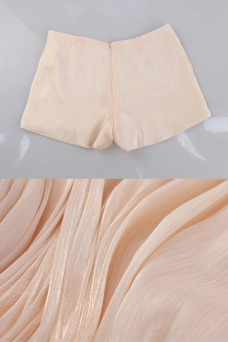 Flowy Sheer Black Blouse Dress with Layered Skirt & Shorts