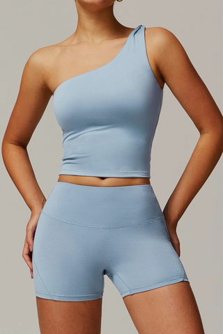 Padded One-Shoulder Sport Top