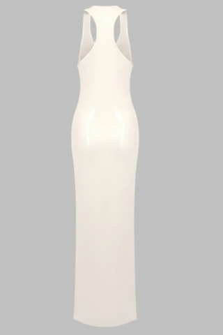 Sleeveless Sequin Halter Long Dress with High Slit