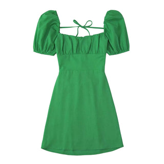 Sezra Linen Backless Mini Dress