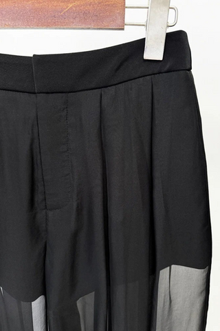 Sheer Wide-Leg Layered Pants