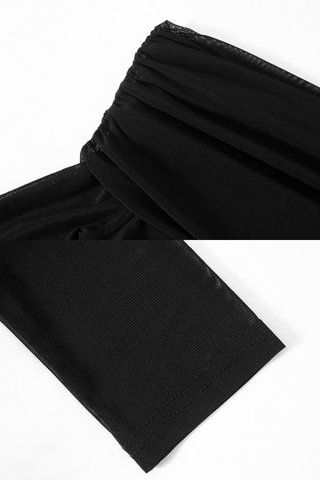 Elegant Off-Shoulder Long Sleeve Mesh Tall Dress