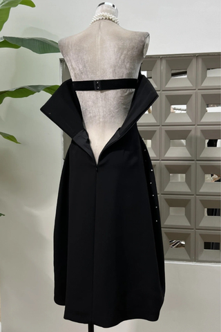 Pearl & Crystal Strapless Midi Dress