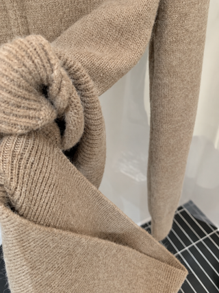 Zip-Up Knit Cardigan and Long A-Line Skirt Set