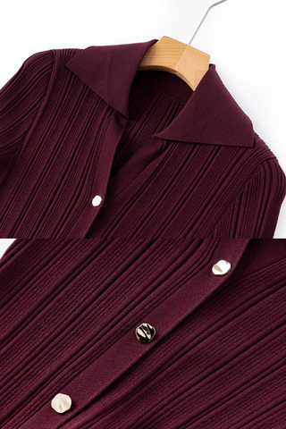 Elegant Ribbed Knit Long Dress