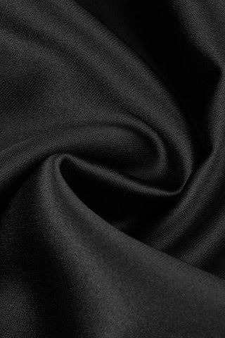 Square Neck Fitted Bodice Long Dress with Flared Satin Skirt