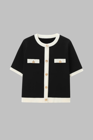 Elegant Short Sleeve Knit Cardigan